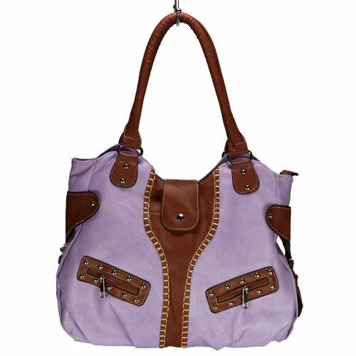 Borsa alla moda Tina, lilla/marrone
