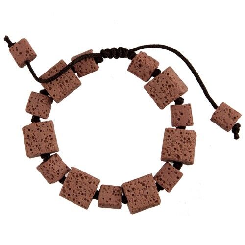 Bracelet colored lava, cube, fireplace