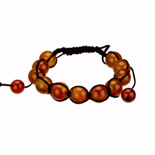 Bracciale Shamballa, 10mm, Corniola