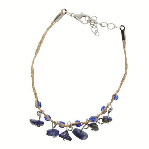 Armband Stroh, Lapislazuli