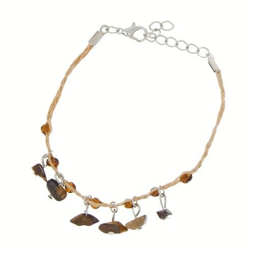 Bracciale paglia, occhio di tigre