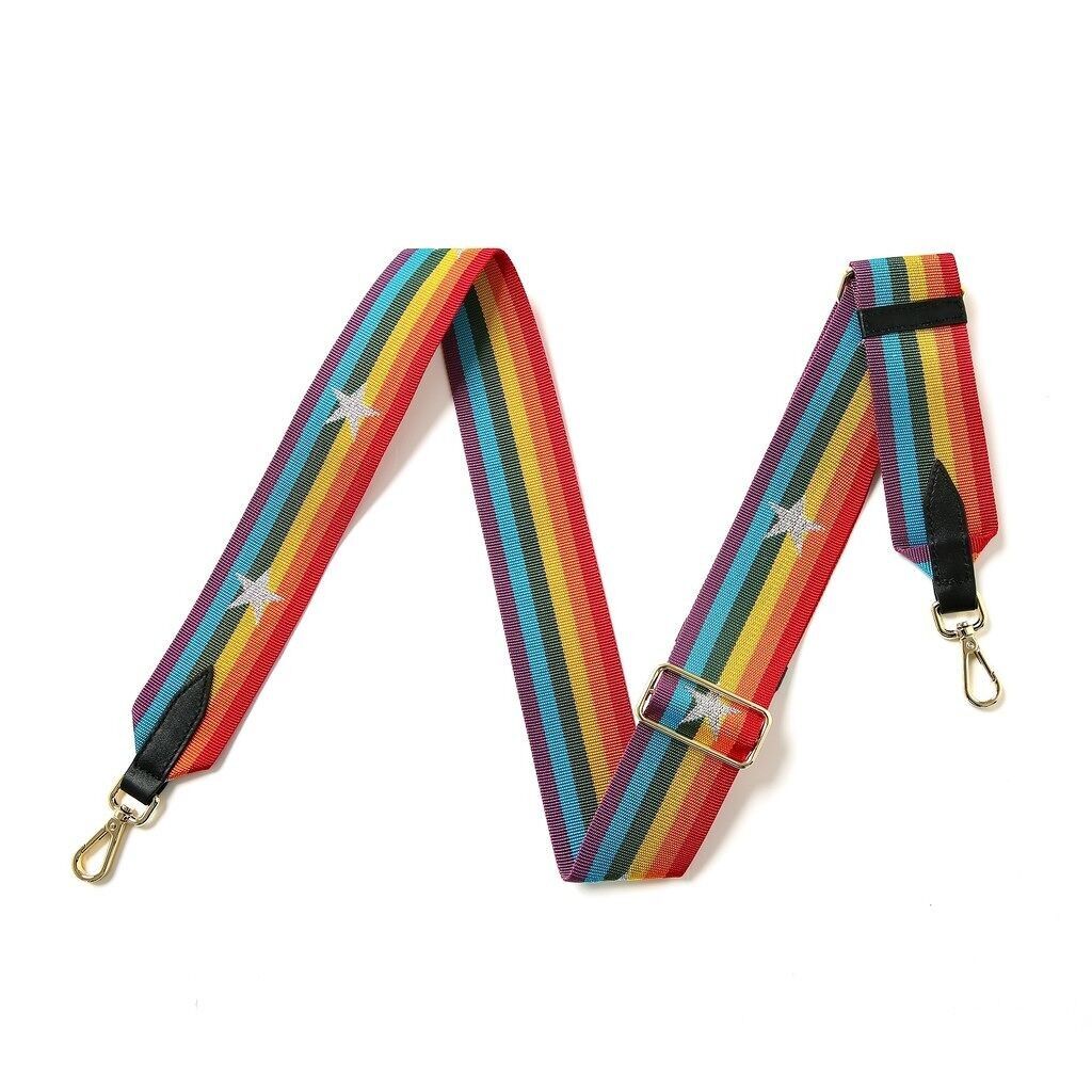 Tracolla per borsa con trama in tela e estremità in pelle - Stellar Glow