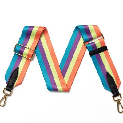 Tracolla per borsa con finitura setosa e estremità in pelle - Rainbow Bands