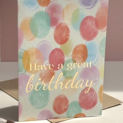 Bubbles Watercolour Birthday Card - 105x148mm