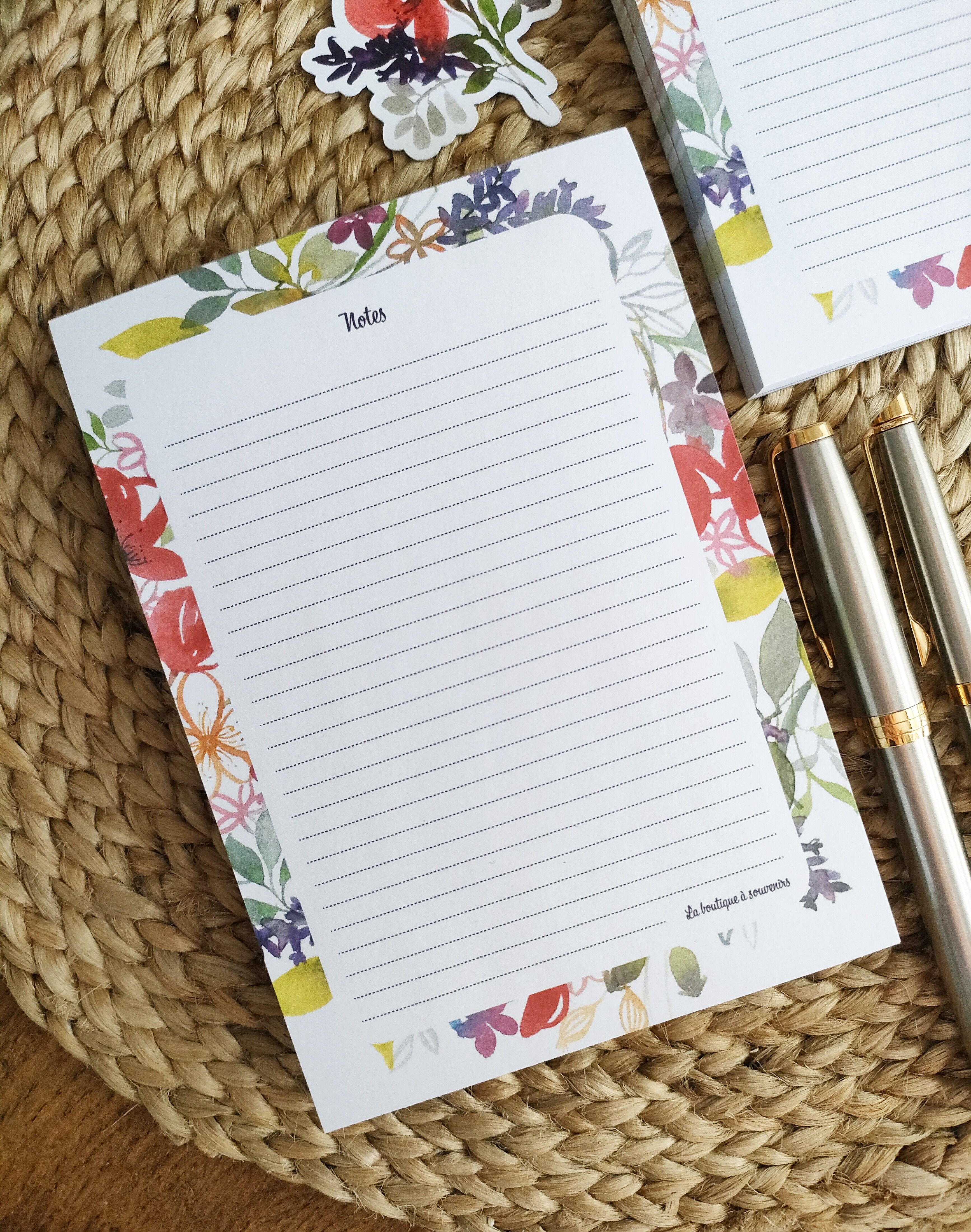 Bloc notes A6 Coquelicot