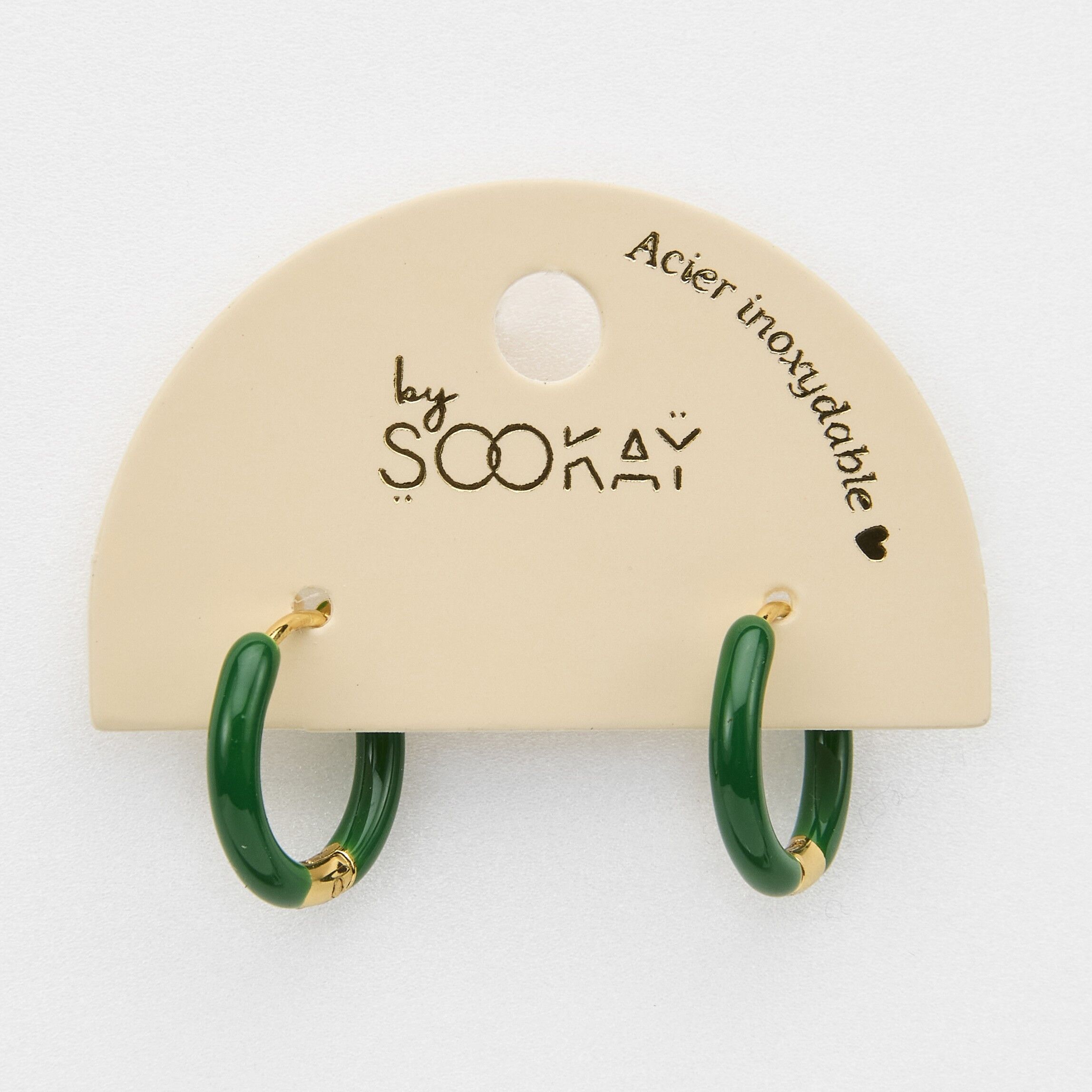 Orecchini a cerchio in acciaio inossidabile in vari colori: verde