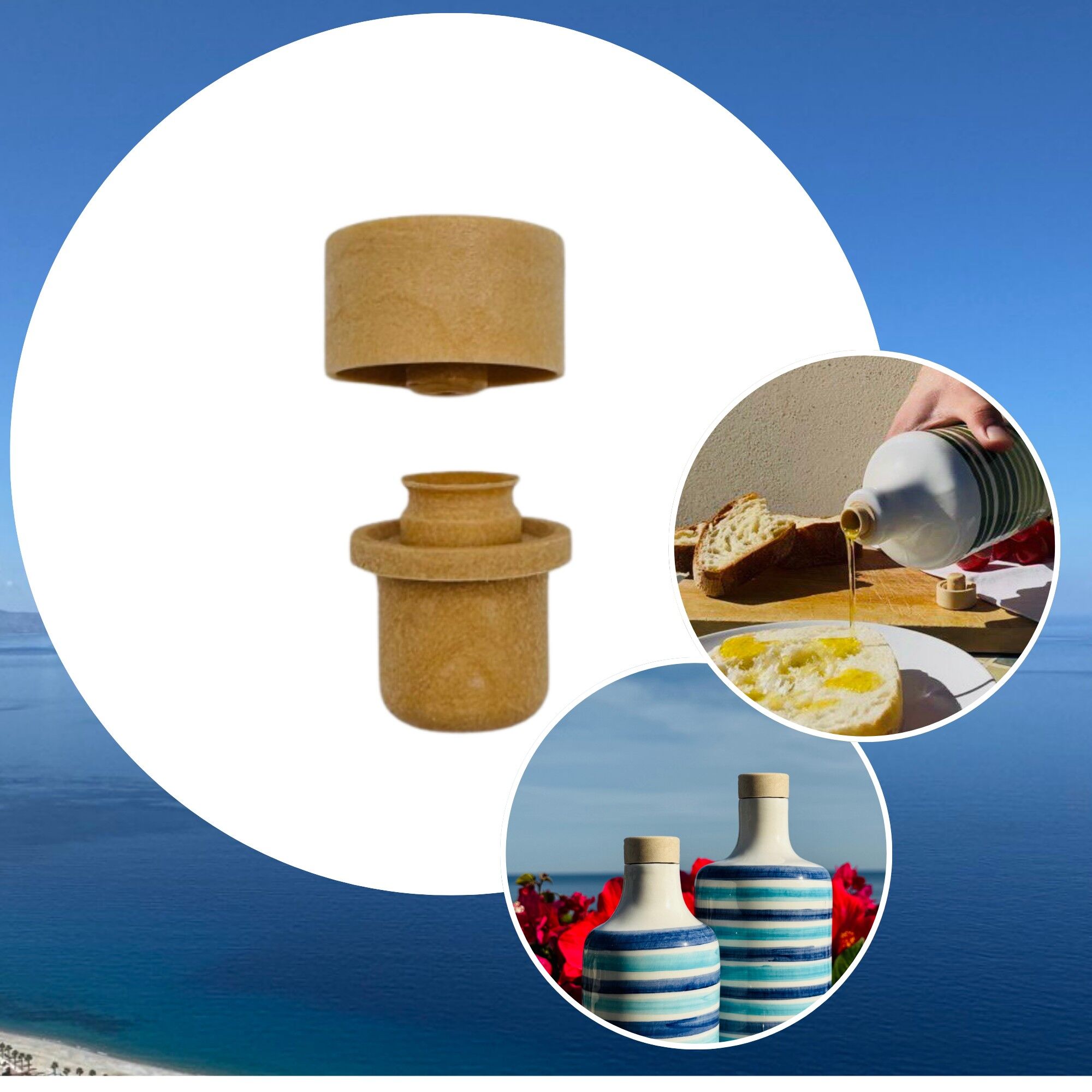 Ausgießer-Verschluss Deckel für Keramikflaschen Ölausgießer Ø21mm