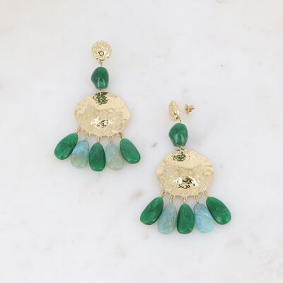 Boucles pendantes - pièces texturées et perles en acétate