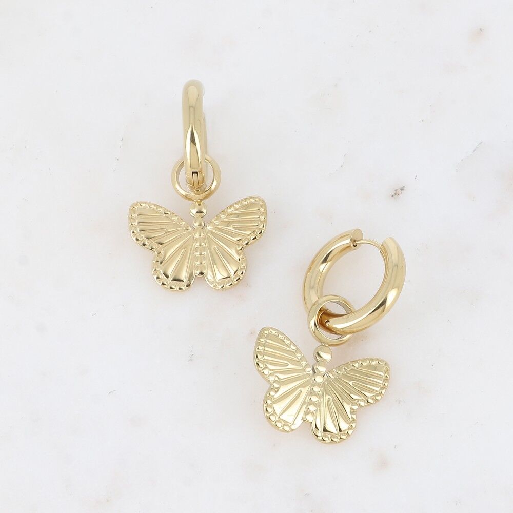 Creolen - strukturierter Schmetterling aus Edelstahl