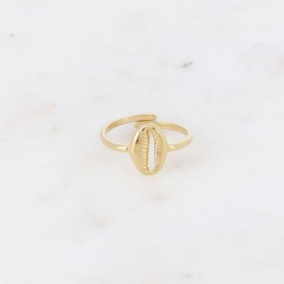 Bague - petit cauri en acier inoxydable