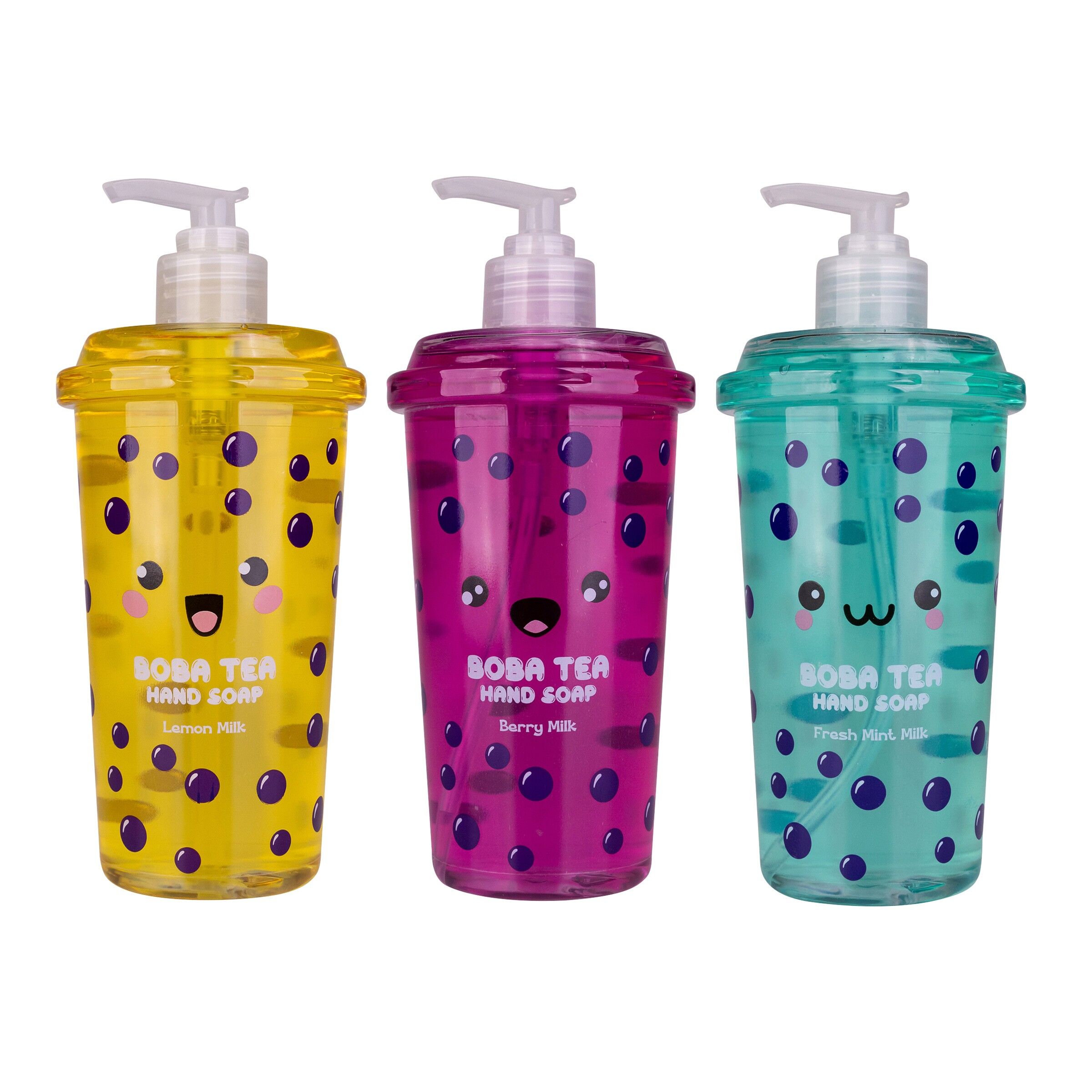 BUBBLE TEA dispenser sapone per le mani da 500 ml, 3 colori e profumi assortiti-8159756