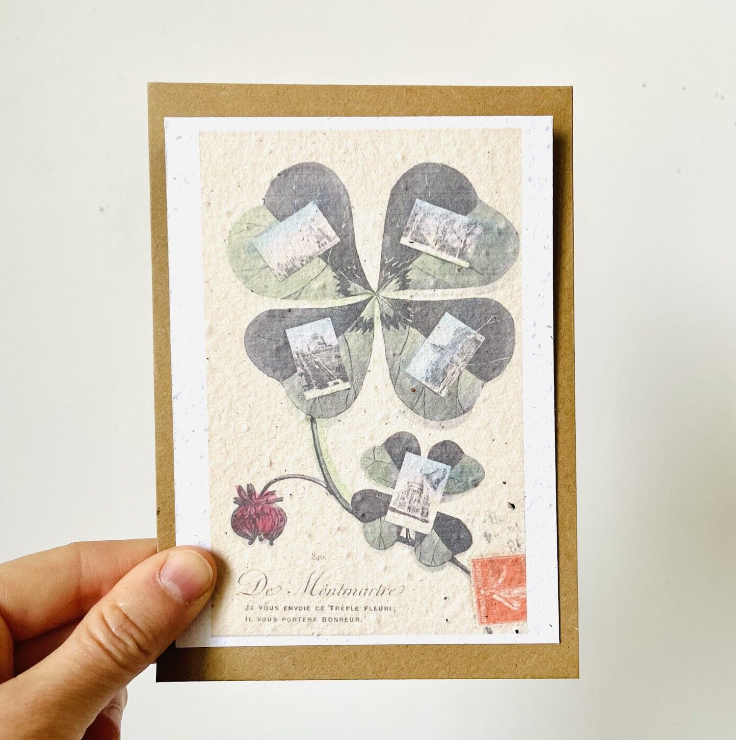 Carta di piantagione di quadrifoglio fortunato d'epoca