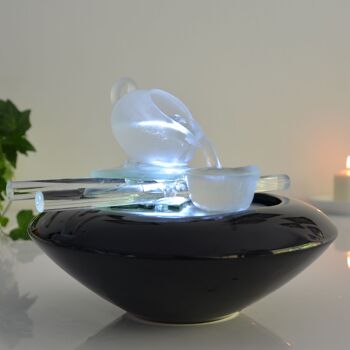 Fontaine d'Intérieur - Tea Time - Cristal Line en Verre et Céramique - Décoration Méditation - Lumière Blanche - Idée Cadeau Déco 6