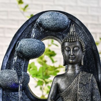 Cadeaux Fête des Mères - Fontaine d'Intérieur - Harmonie - Ambiance Détente - Statuette Bouddha avec Lumière Led Colorée - Idée Déco 7
