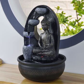 Fontaine d'Intérieur - Harmonie - Ambiance Détente - Statuette Bouddha avec Lumière Led Colorée - Idée Déco 5