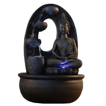 Cadeaux Fête des Mères - Fontaine d'Intérieur - Harmonie - Ambiance Détente - Statuette Bouddha avec Lumière Led Colorée - Idée Déco 11