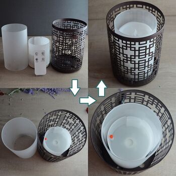 Diffuseur Ultrasonique – Vela – en Verre et Métal avec Télécommande – Utilisation Simple – Design Sobre – Eclairage Lueur de Bougie 3