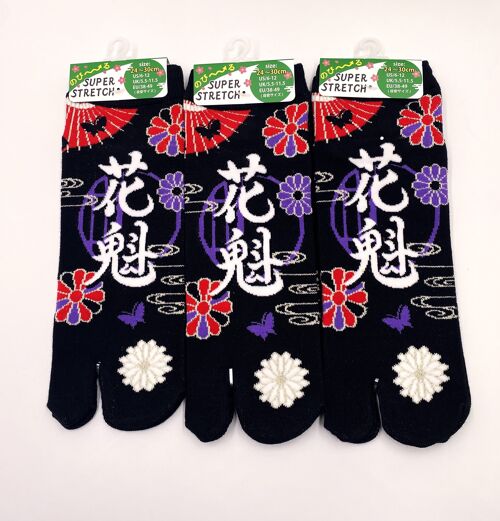 Chaussettes Japonaises Tabi en coton et motif Oiran 38-49