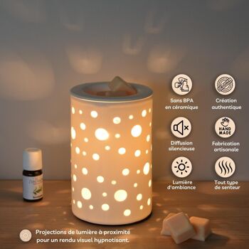 Cadeaux Fête des Mères - Diffuseur par Chaleur Douce – Calorya n°2 – en Céramique – Lampe d’Ambiance – Décoratif et Moderne – Idée Cadeau 1