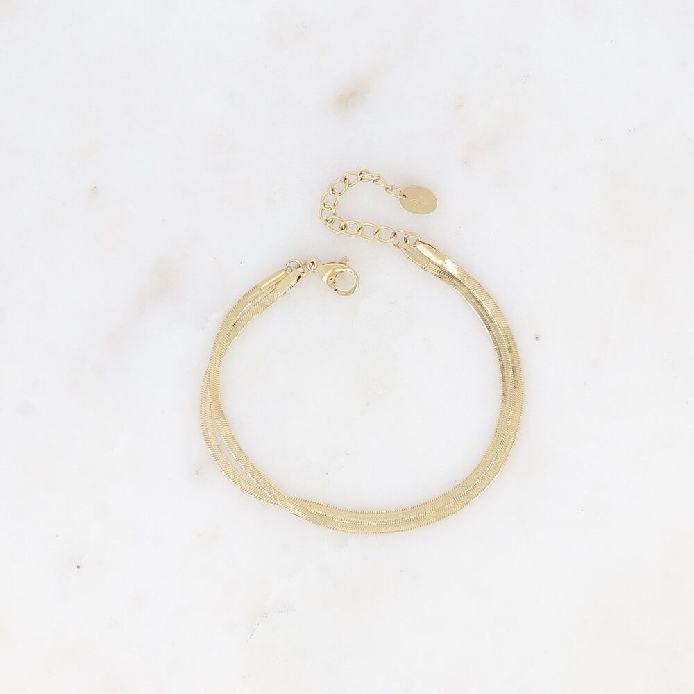 Rutha 2-row bracelet - 2 mirror links