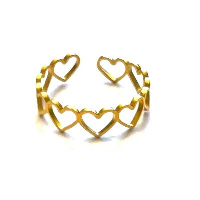 Anillo corazones oro