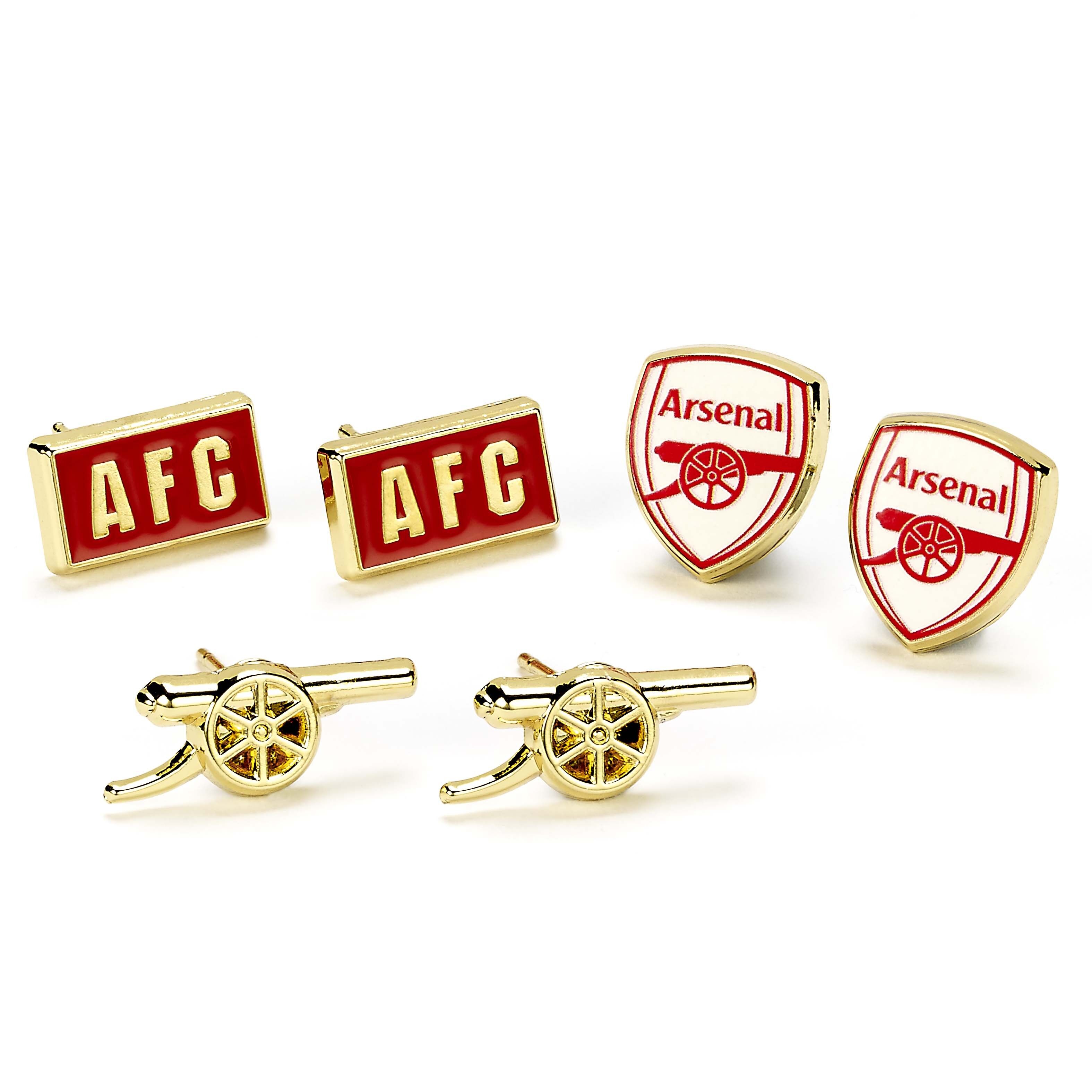 Ohrstecker-Set mit 3 Paaren vom Arsenal Football Club
