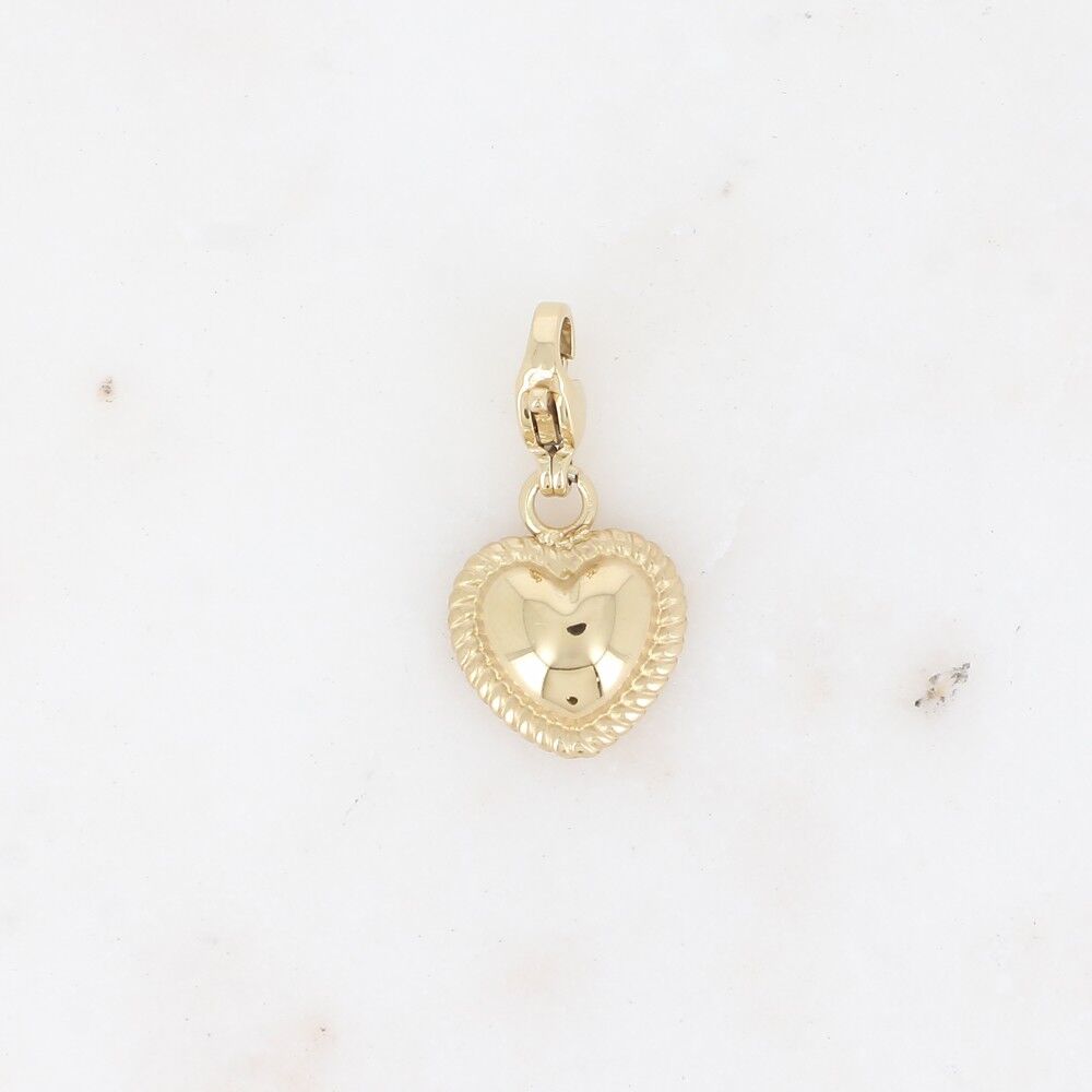 Charm - rounded heart with braided contours