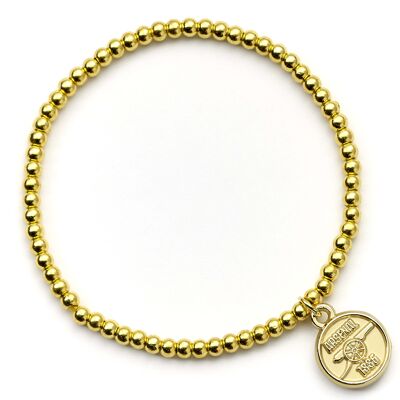 Braccialetto con perline a forma di palla color oro dell'Arsenal Football Club
