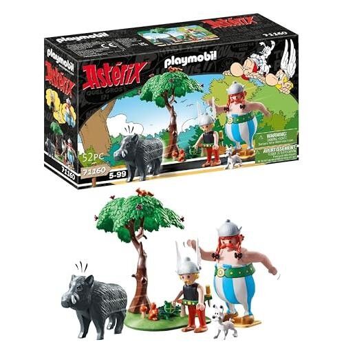 Playmobil 71160 Asterix: La caccia al cinghiale - con i Galli Asterix, Obelix, Idefix Il fedele compagno di Obelix e un cinghiale - da 5 anni