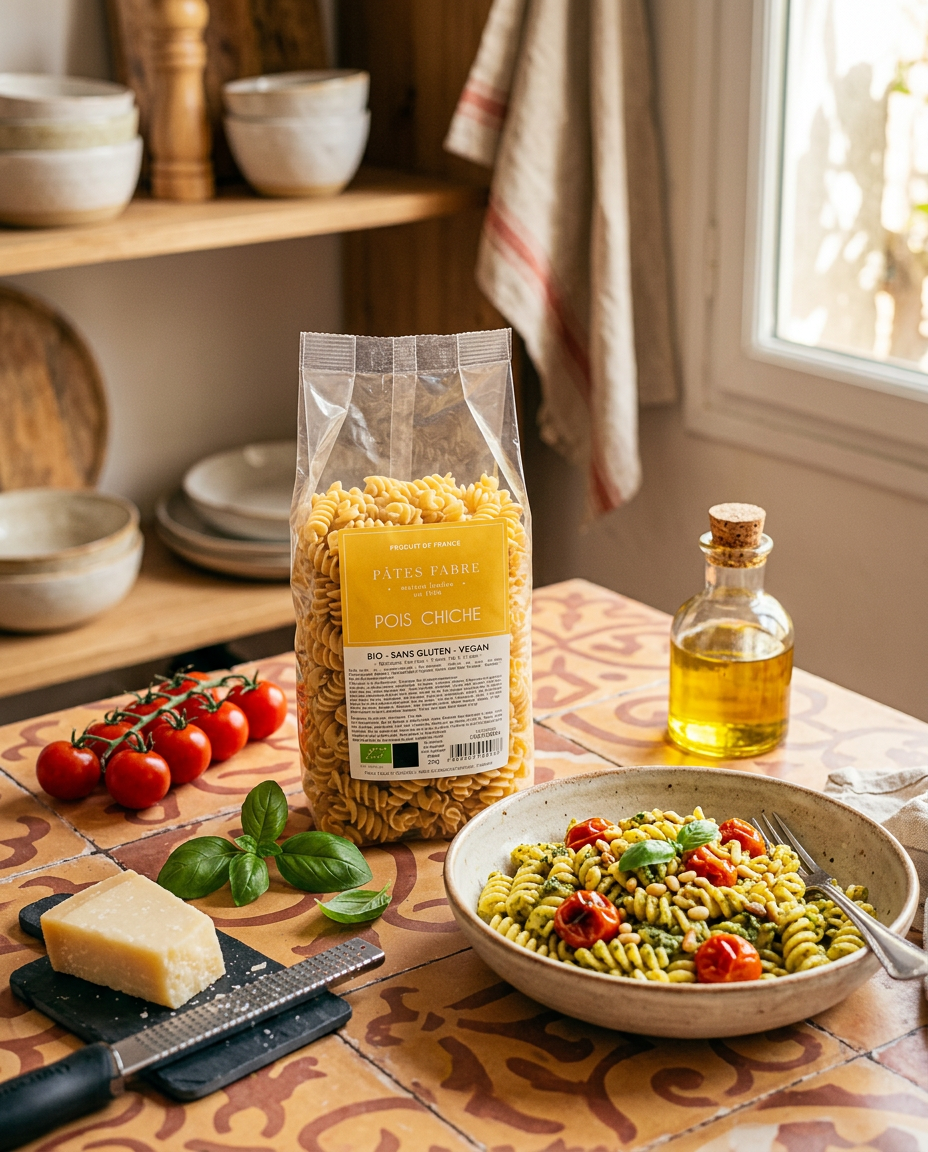 Tirabuzones de garbanzos 100 % naturales - Sin gluten - Cocción ultrarrápida