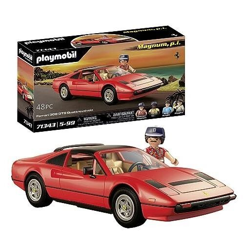 Playmobil 71343 Magnum, pag.io. Ferrari 308GTS Quattrovalvole - con i personaggi della serie: Thomas Magnum, T.C., Rick & Higgins - Modello unico degli anni '80 - PlaymoPourLesGrands - Dai 5 anni in su