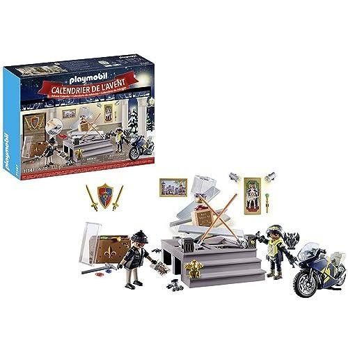 PLAYMOBIL 71347 Calendrier de l'Avent - Police- La magie de Noël - 24 fenêtres à ouvrir en attendant Noël, jouet avec décor pour enfants à partir de 4 ans