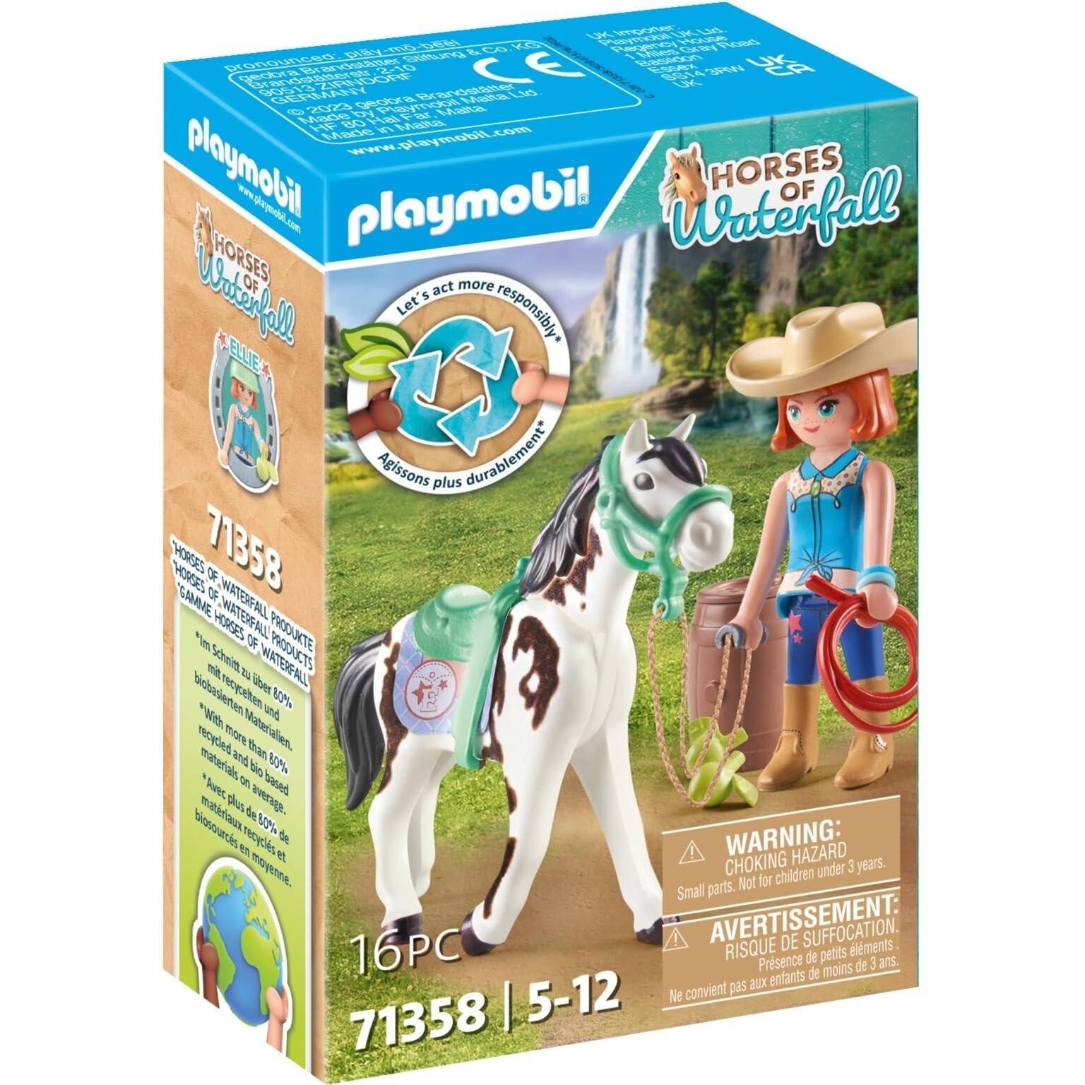 Playmobil 71358 Ellie & Sawdust – Pferde von Waterfall – mit Ellie-Figur und einem Seidenpferd – ab 5 Jahren