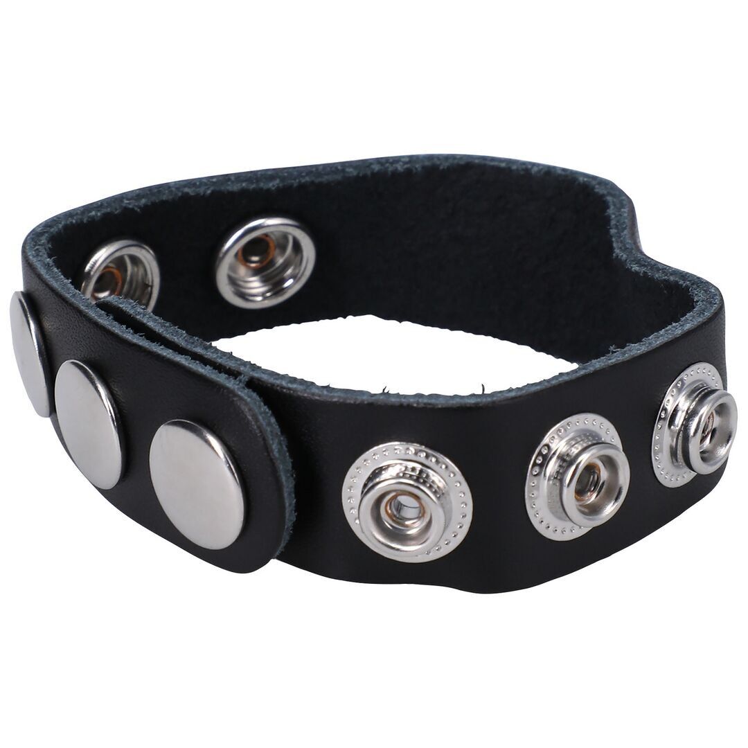 Doc Johnson - The Leather 5 Snap - Anello per il pene in pelle