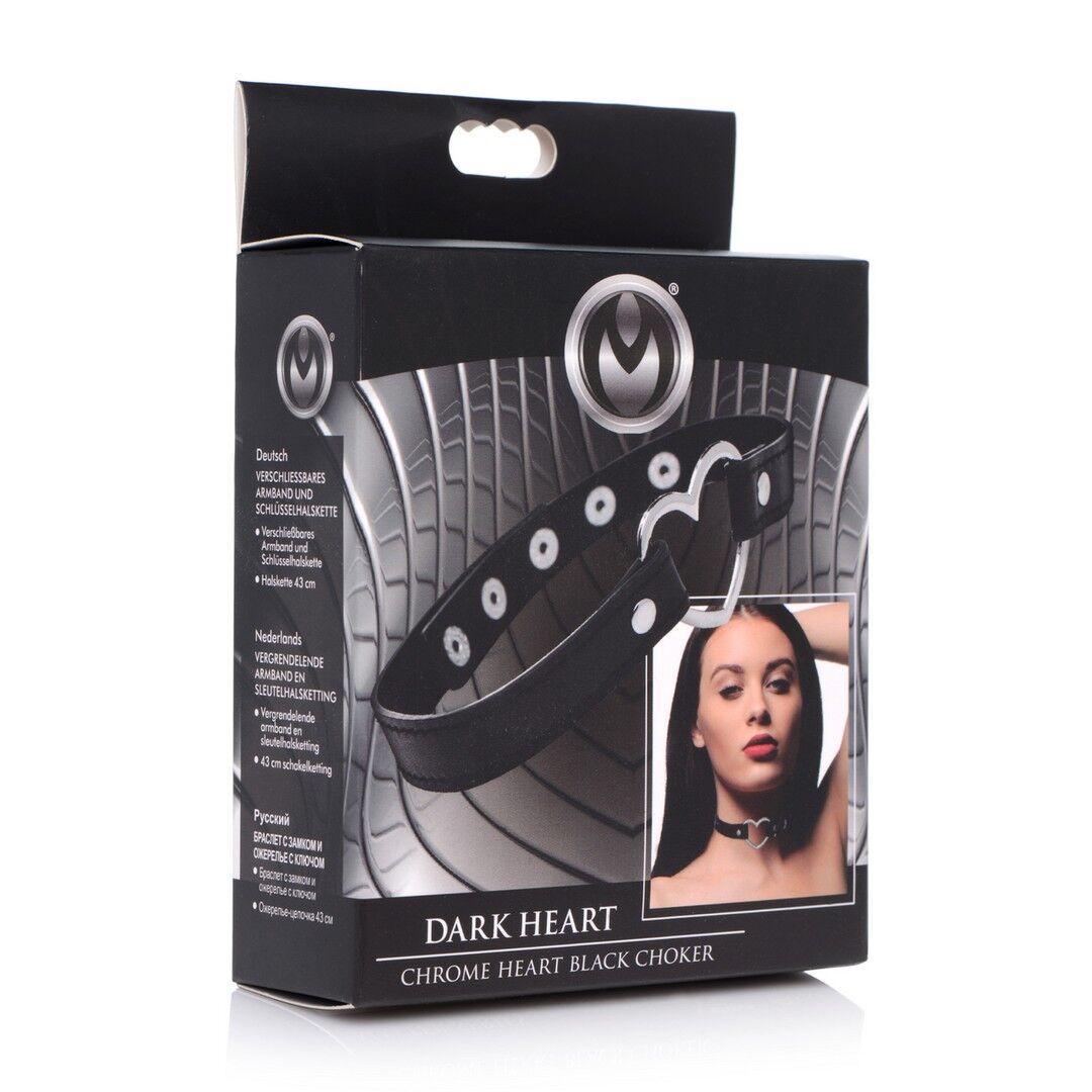 Dark Heart - Chromherz-Halsband in Schwarz