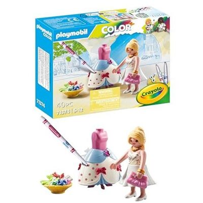 Playmobil 71374 Tenues de soirée - Color - Crée de Nouvelles Histoires à tes Couleurs - avec des feutres effaçables à l'eau - Dès 5 Ans