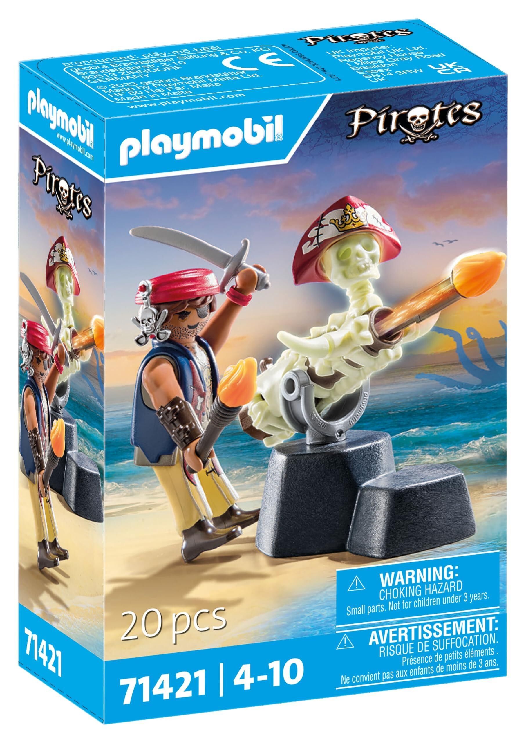 Playmobil 71421 Canonnier des Pirates - Pirates - avec Un Pirate, Un Canon et des projectiles - Dès 4 Ans