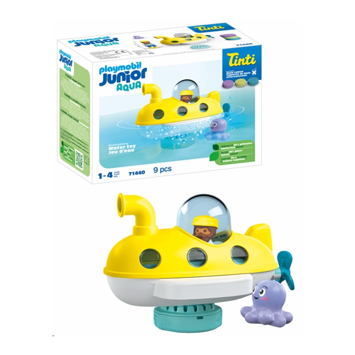 PLAYMOBIL 71440 U-Boot – Junior Aqua & Tinti – Enthält eine Figur, ein U-Boot und einen Kugelfisch – Ab 1 Jahr