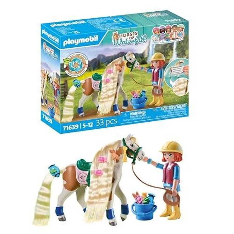 Playmobil 71639 Ellie Et Son Cheval – Horses Of Waterfall Avec Fer à Friser Crinière – 33 Pièces, Accessoires Et Bracelets – Dès 5 Ans