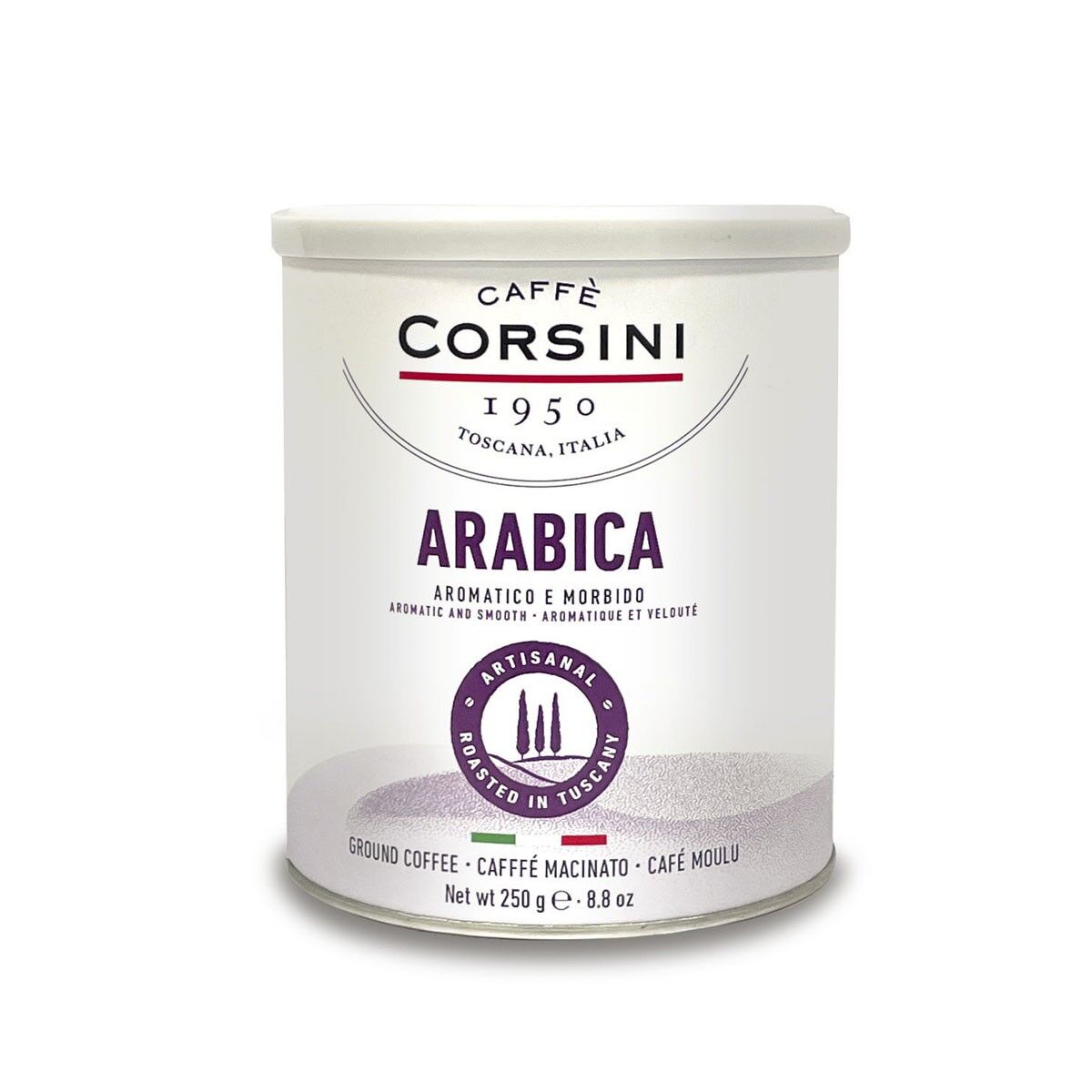 Mezcla 100% arábica, lata de 250 g de café molido | Nueva gama de productos para el hogar de Caffè Corsini