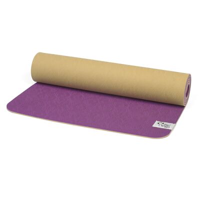Tapis de yoga gratuit SOFT 6 mm - Start and Comfort Violet Améthyste/Jaune Sable
