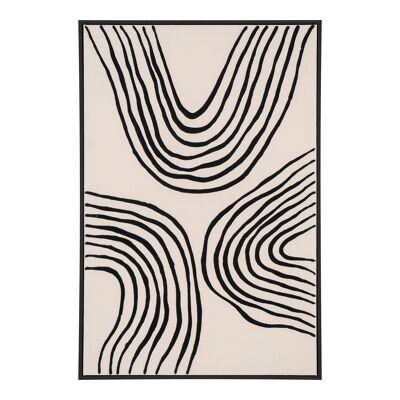 Stampa su tela Lipari, nero/beige, n.2,60x90 cm