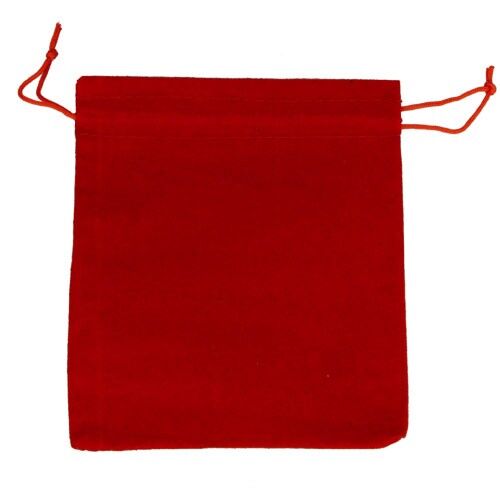 Pochette à bijoux en velours, rouge, 12x10cm