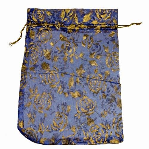 100 Sacchetti Organza 15x10cm Blu