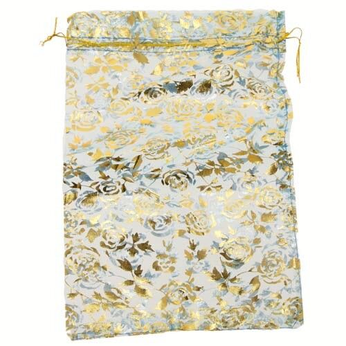 100 sacchetti di organza XL, 28x19cm, turchese