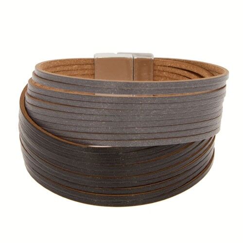 Bracelet en cuir multibrins avec fermoir magnétique 3