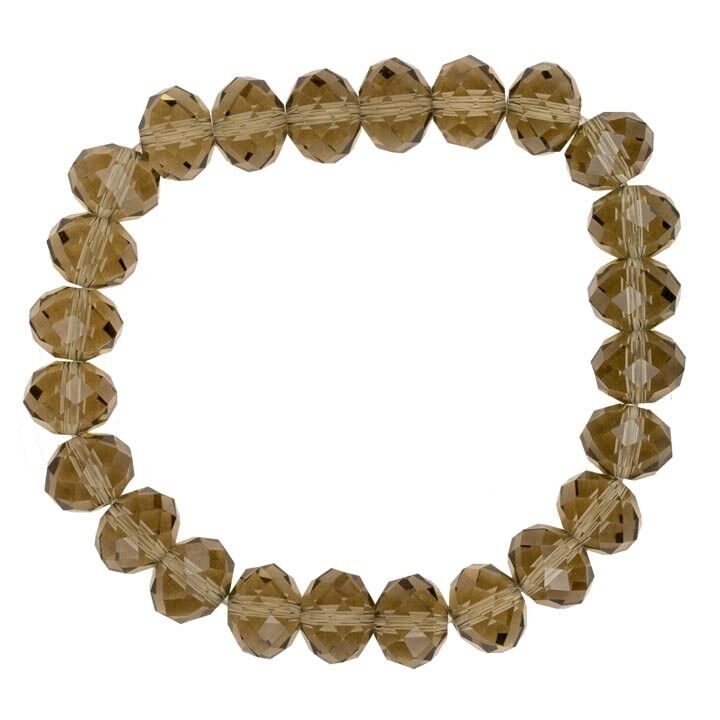 Bracciale con perle di vetro tagliato, marrone