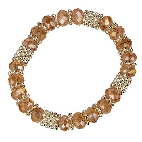 Modisches Glasarmband, 8mm, Altrosa