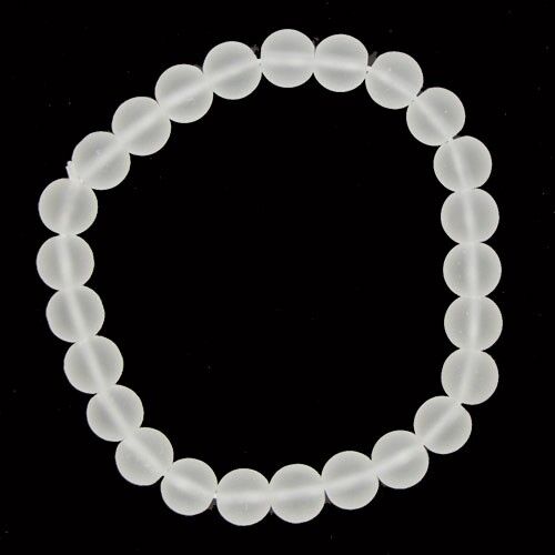 Glasarmband, 8mm, Weiß