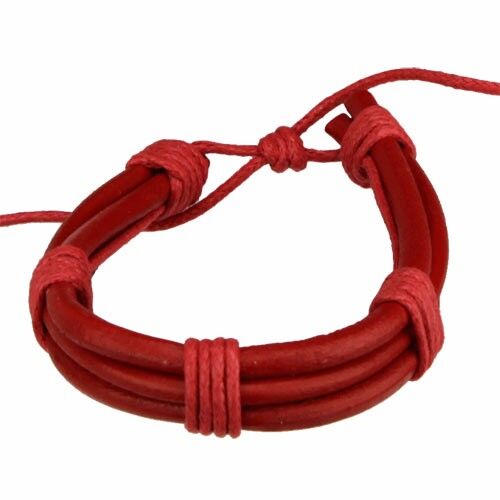 bracelet en cuir, rouge